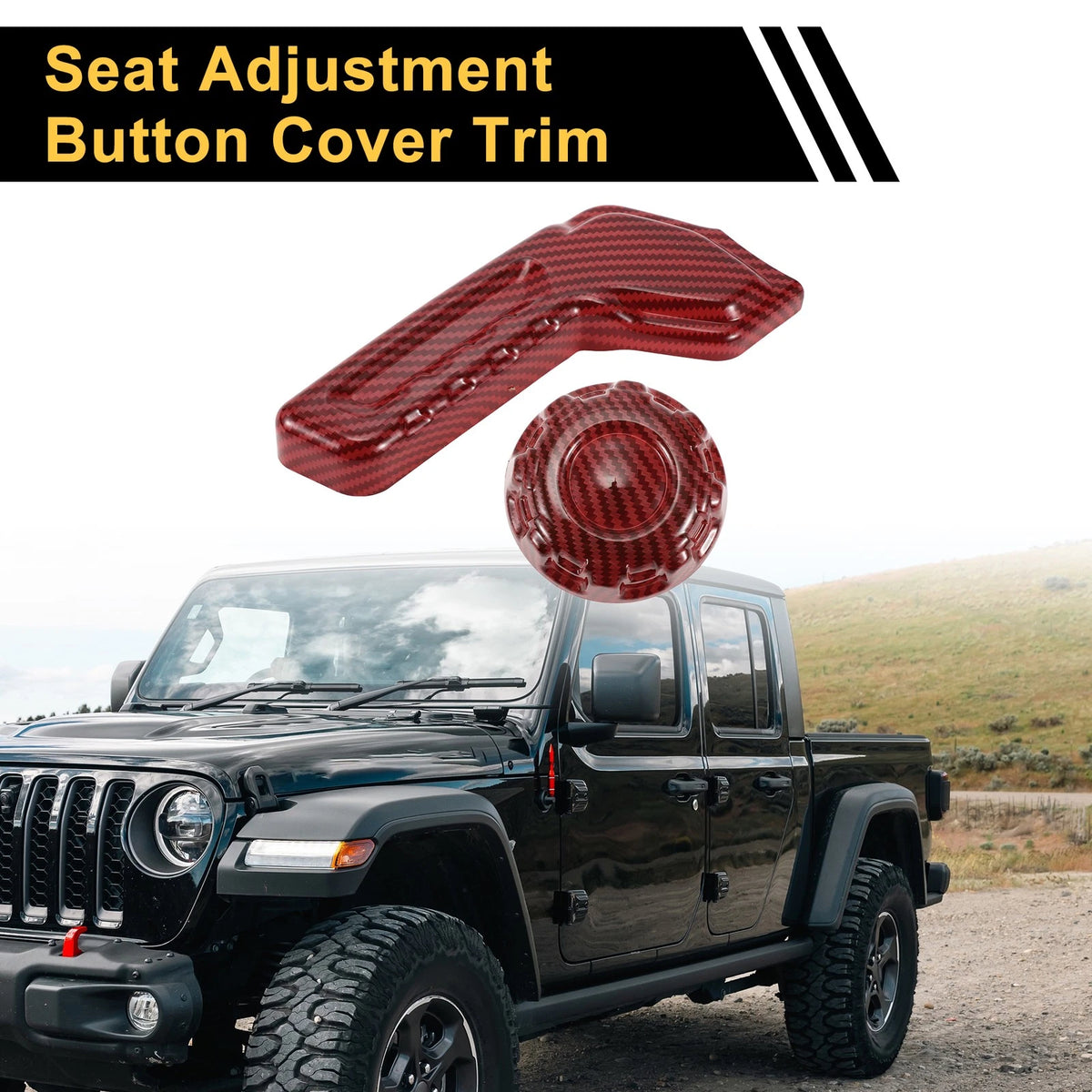 Carbon Fiber Seat Adjustment Button Cover for Jeep Gladiator JT (2019-2023)
