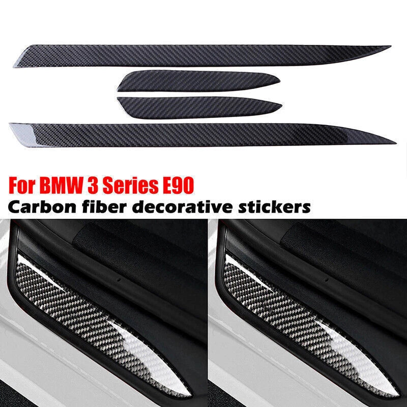 Real Carbon Fiber Door Sill Plate Guard Cover Set for BMW 3 Series E90 (2005-2012)