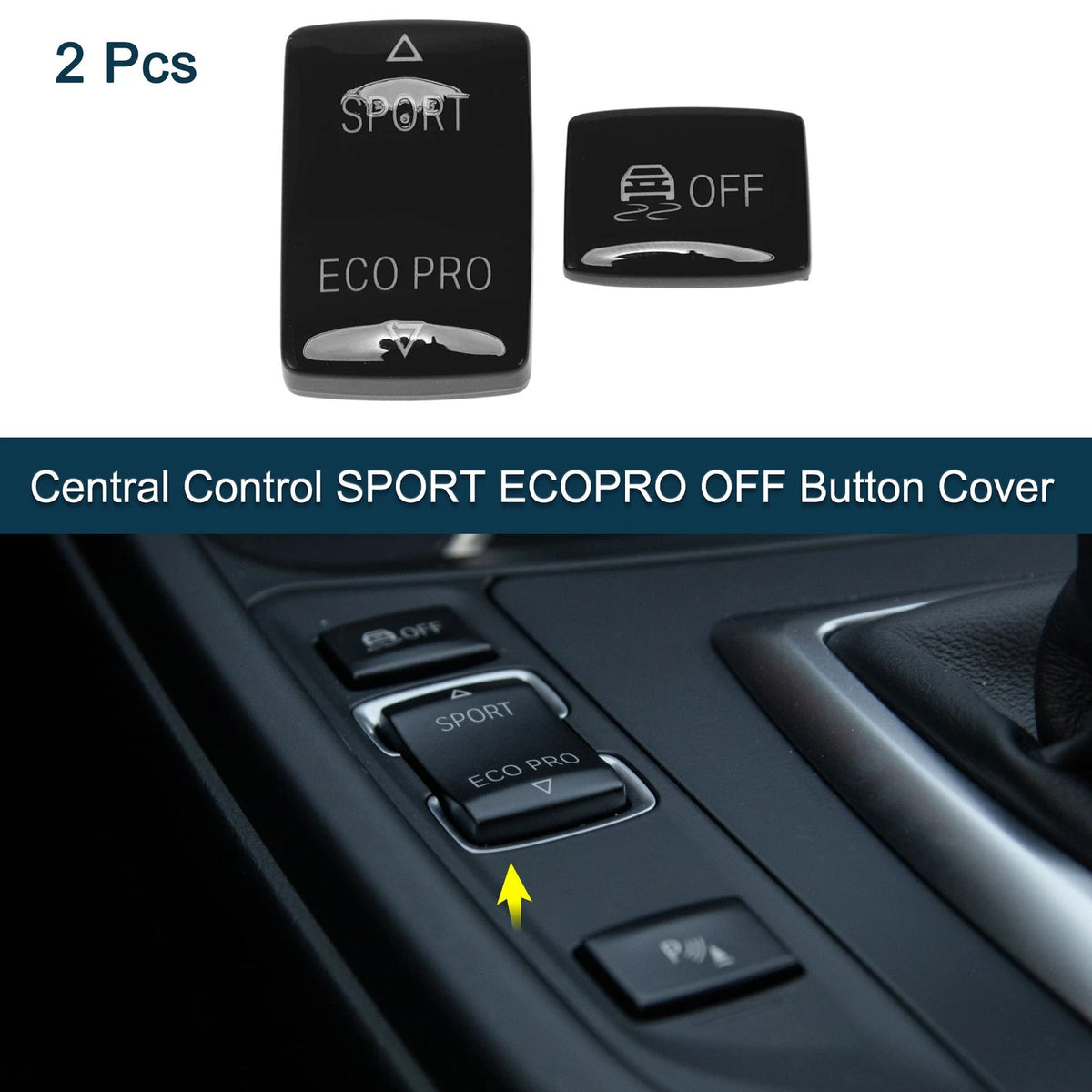 SPORT ECOPRO OFF Button Cover  for BMW 1 2 3 4 Series Black
