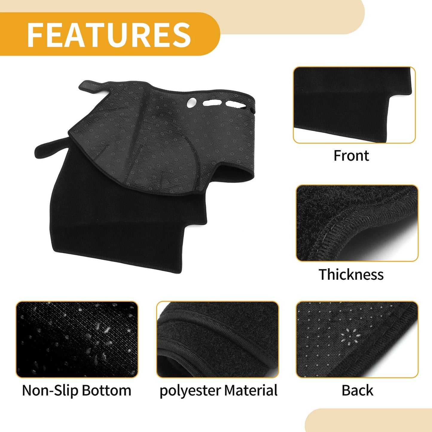 Dashboard Cover Mat for Toyota Mark X (2004-2009) Black 1 x Piece