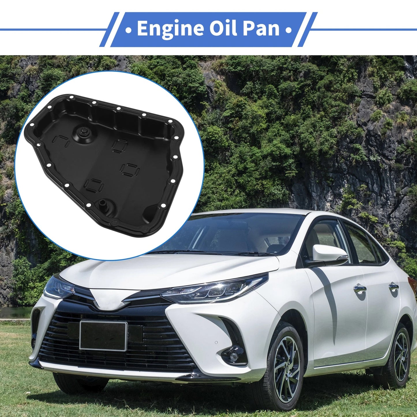 Engine Oil Pan for Toyota Vios (2014-2016) Steel Black