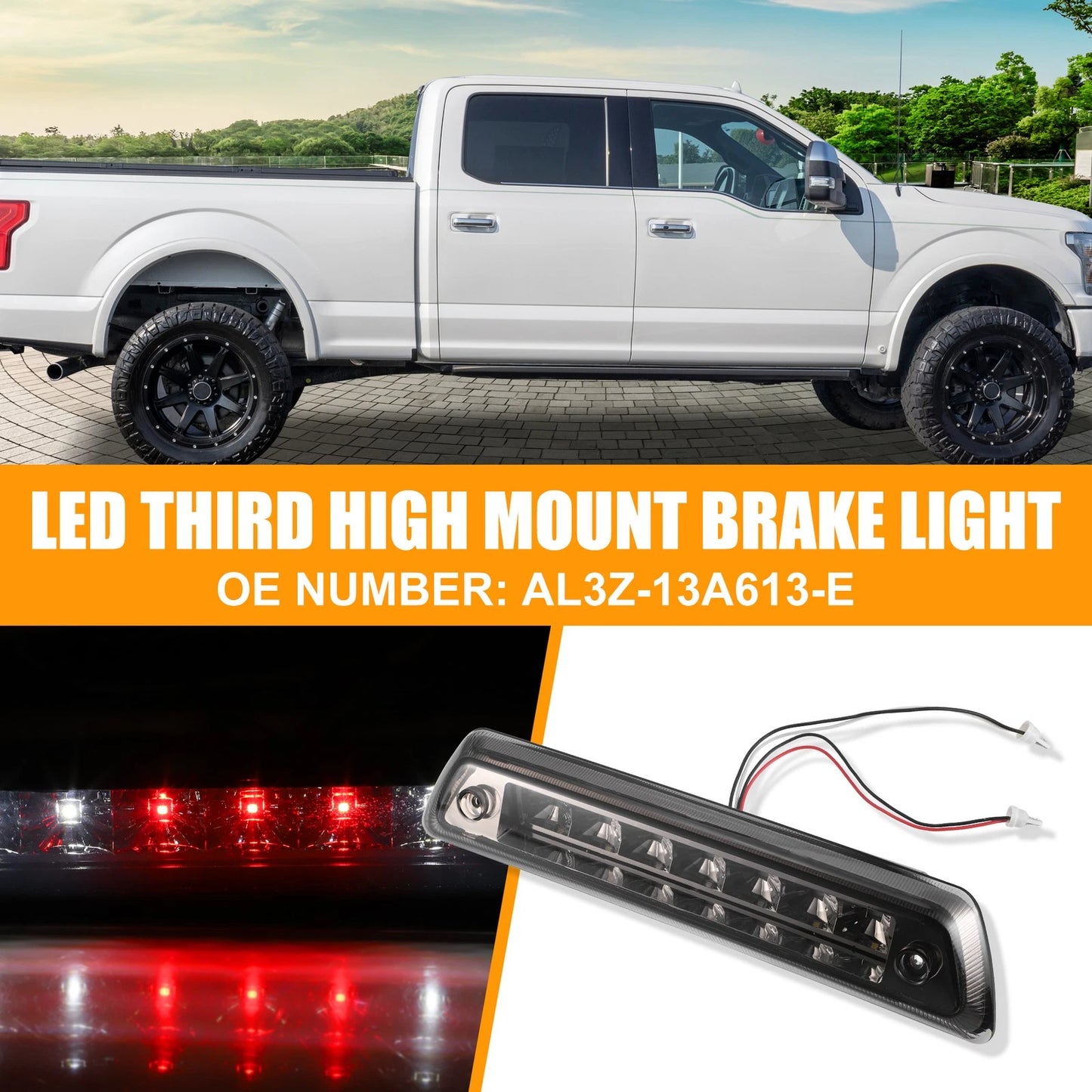 LED Rear Cab Center Third High Mount Brake Light for Ford F-150 (2015-2023)