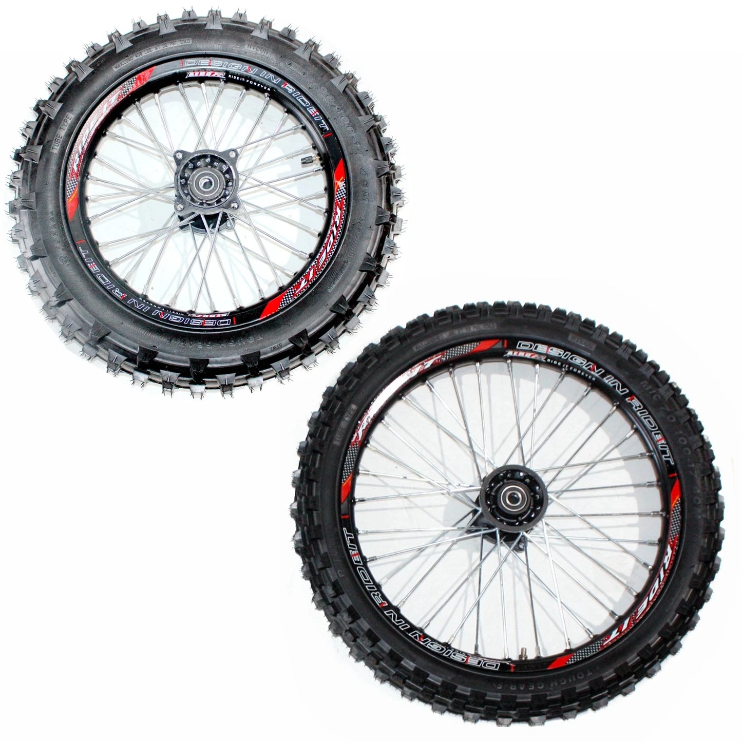 15mm 17" Front & 14" Alloy Rear Wheel Rim Tire for PIT Dirt Bike