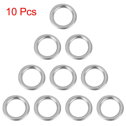 10pcs M12 Silver Tone Oil Drain Plug Gaskets for Toyota