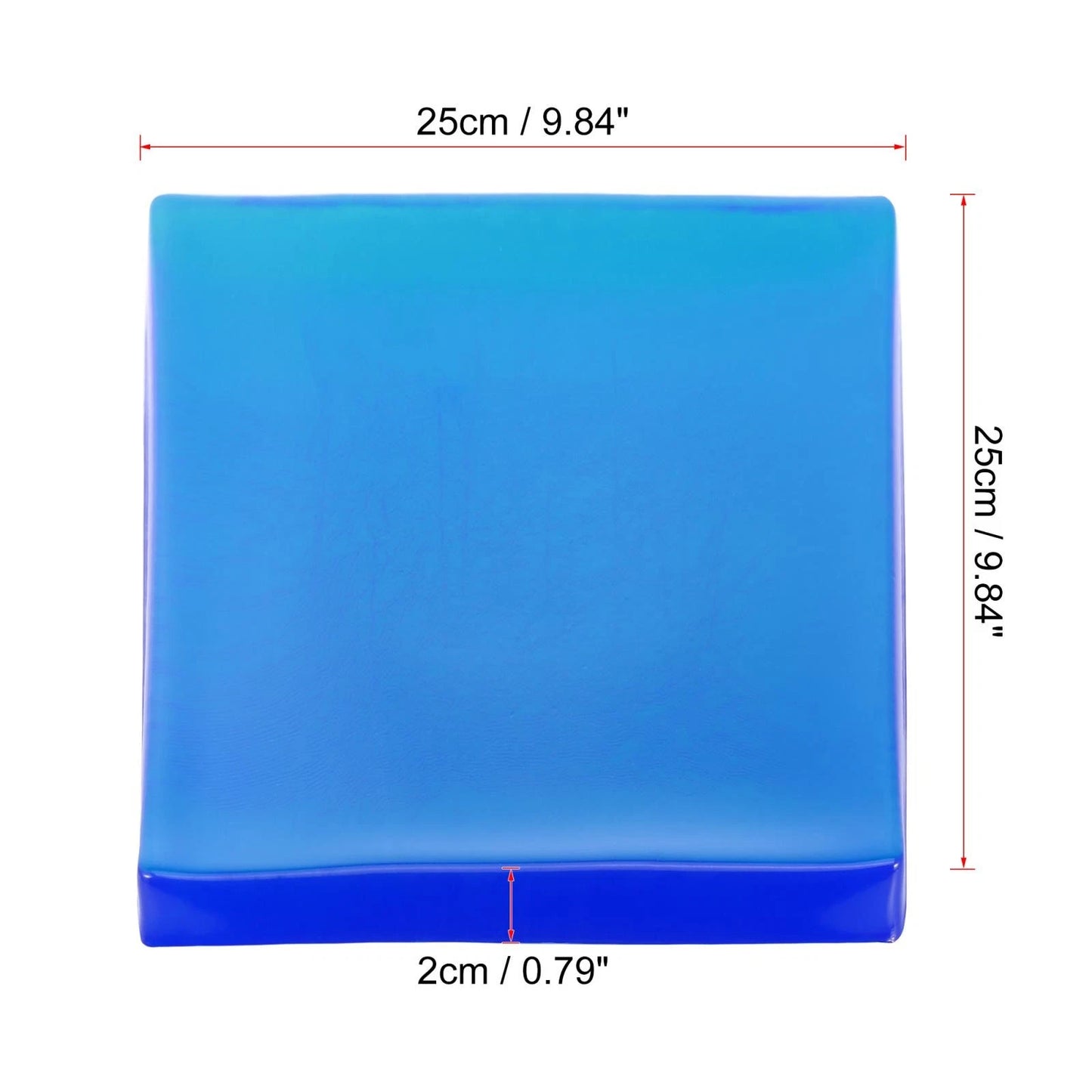 Seat Gel Pad 25x25x2cm for Motorcycle Blue