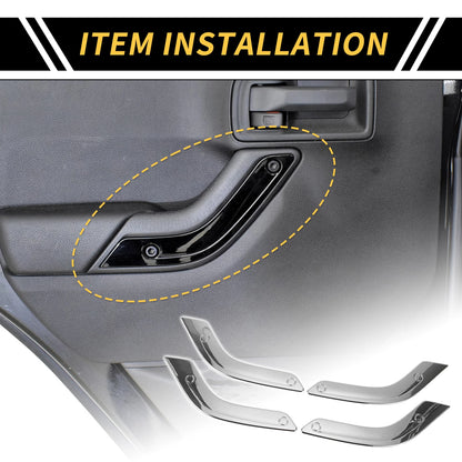 Front Rear Door Handle Bezel Cover Trims for Jeep Wrangler JK (2007-2018)