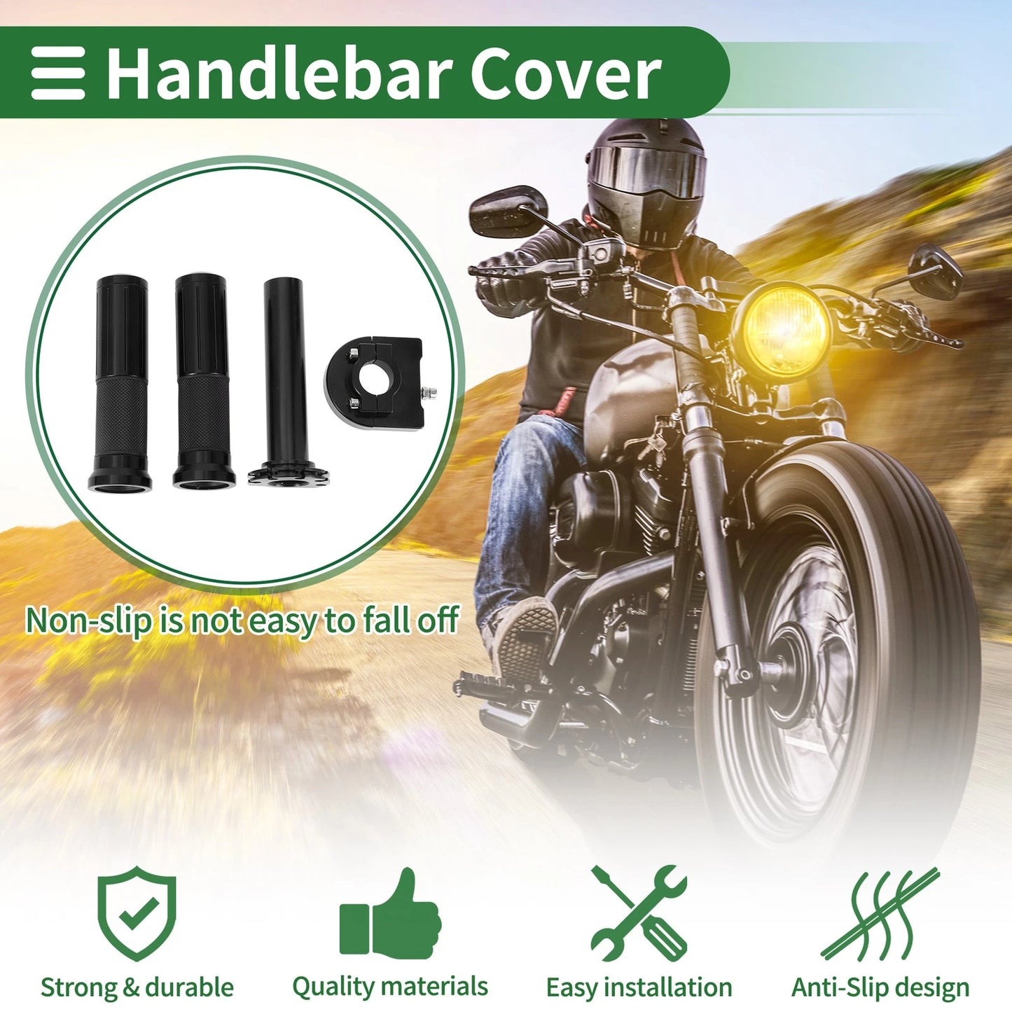 Hand Grips Cover End Grips Vertical Stripe Pattern for Motorcycle