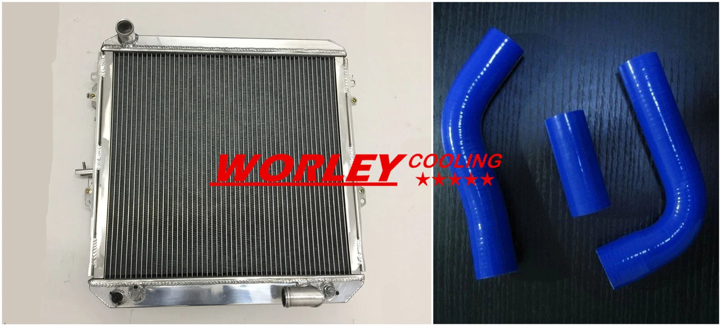 Aluminum Radiator & Silicone Hose for Toyota Surf Hilux 1988-1997