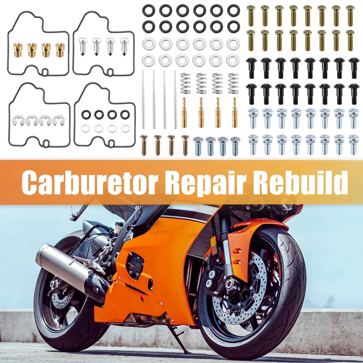 4 x Set Carburetor Repair Rebuild Kit for Yamaha YZF R6 (1999–2002)