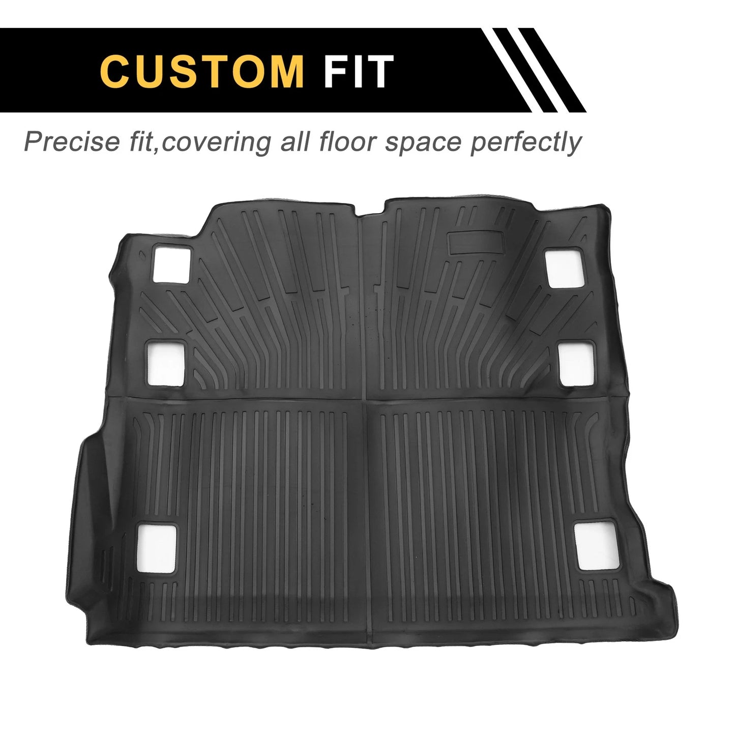 Cargo Liner Rear Trunk Mat for Jeep Wrangler JL (2018-2024) Stripe Pattern TPE