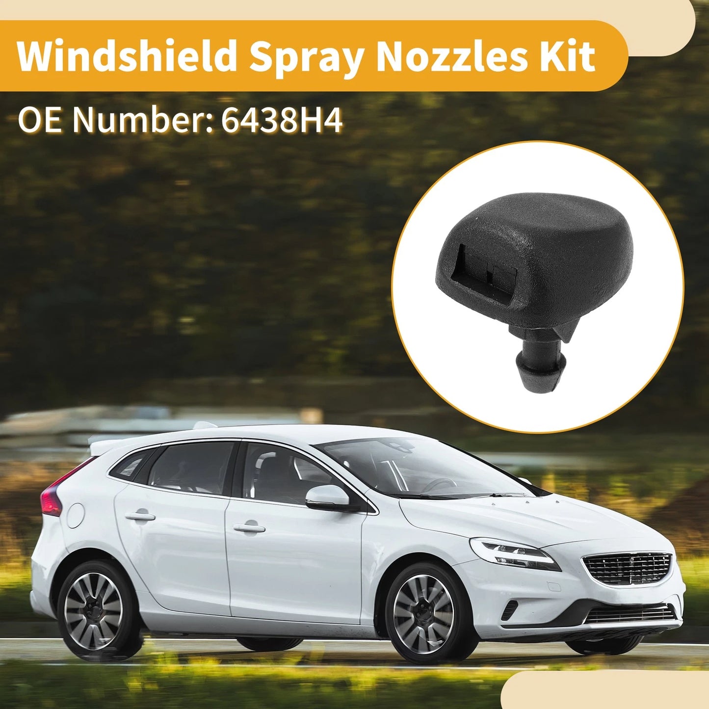Windshield Washer Nozzle Kit for Peugeot 207 (2007-2015) 1 Pcs Fluid Hose
