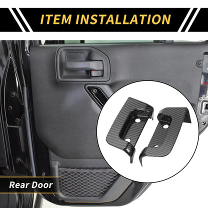 Rear Door Latch Lock Cover Trim for Jeep Wrangler JL JLU (2018-2024) Black