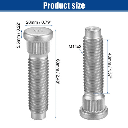 6 Pcs M14x2 Wheel Lug Studs for Lincoln Navigator (2003-2023)