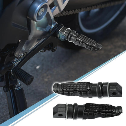 1 Pair Foot Pegs Aluminum Alloy Footrests Pedals Universal Black for Motorcycle