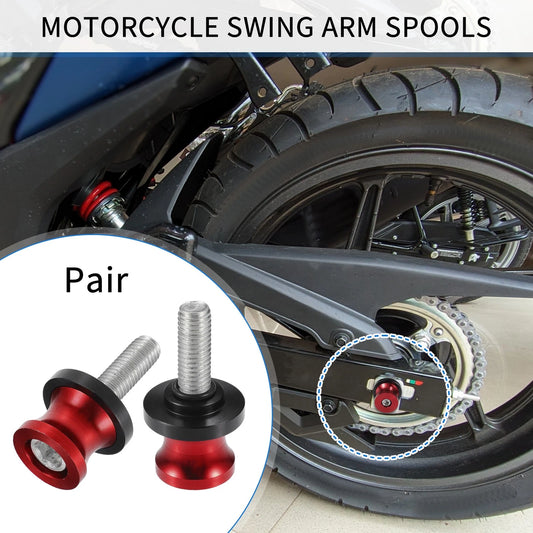 Pair Swingarm Spools 10mm CNC Slider Stand Red for Motorbike