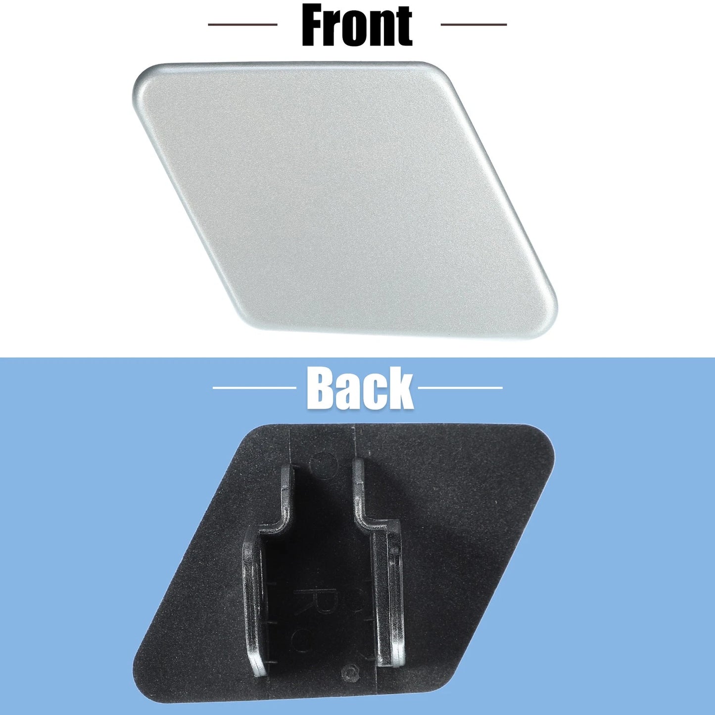Right Front Headlight Washer Nozzle Cover for BMW Silver Tone