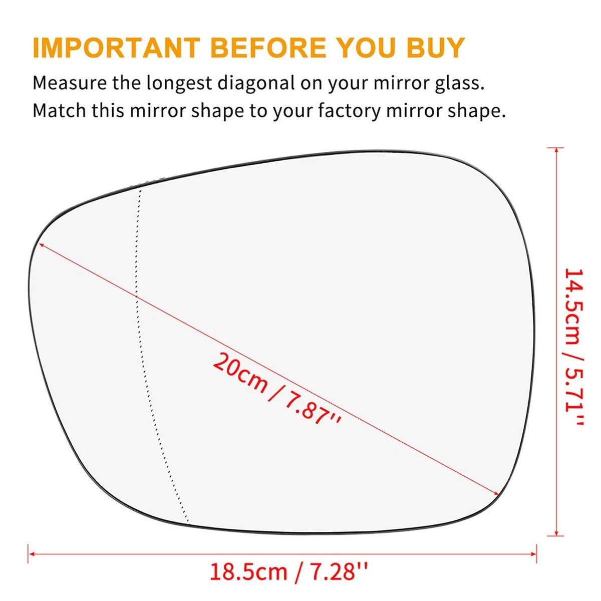 Driver Side Mirror Glass Heated with Backing Plate LH for BMW X3 (2011-2014)