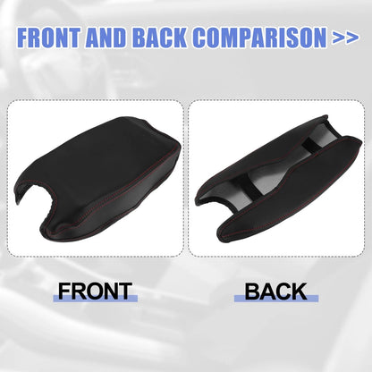 Microfiber Leather Armrest Cover Pad for Honda HR-V (2016-2021) Black/Red