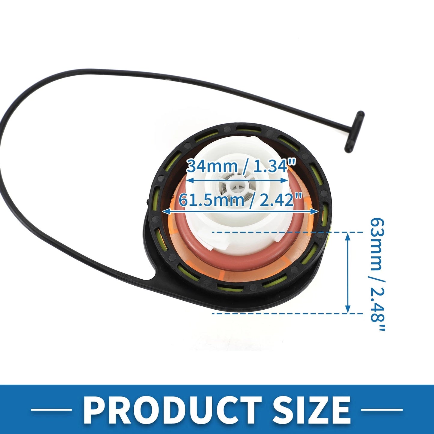Fuel Filler Cap for GMC Sierra 1500 Black White Yellow
