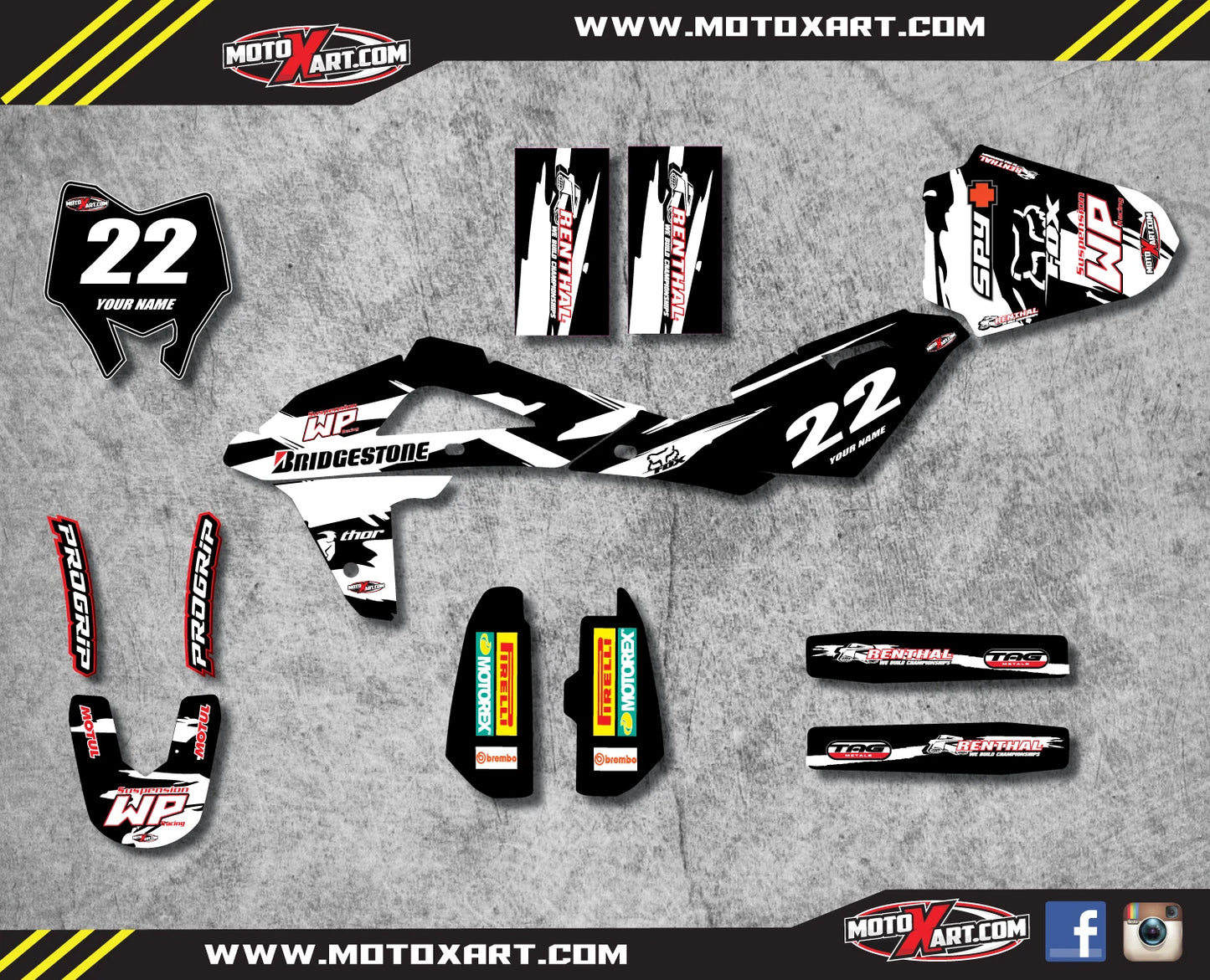 Custom Graphic Kit for Husqvarna CR 125 (2009-2013) - Decals & Stickers