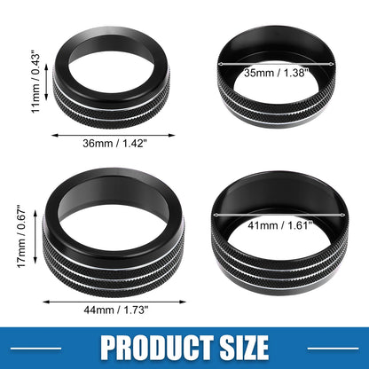 3 x Car AC Radio Switch Knob Cover Decals for Dodge Durango Black (2017-2020)