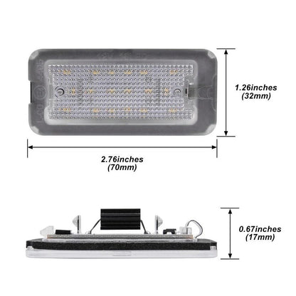 White LED License Plate Lights for Fiat Abarth 500 500C (2008-2023)