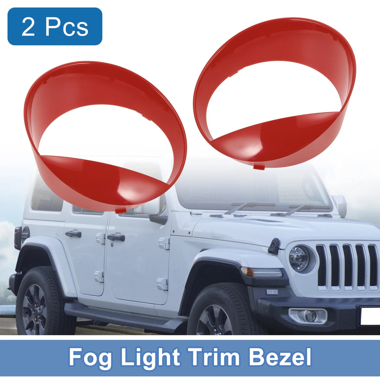Car Front Left & Right Headlight Trim Bezels for Jeep Wrangler (2007-2018)