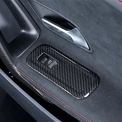 Carbon Fiber Door Window Switch Buttons Cover Trim Fit For Benz CLA W118 2020 A