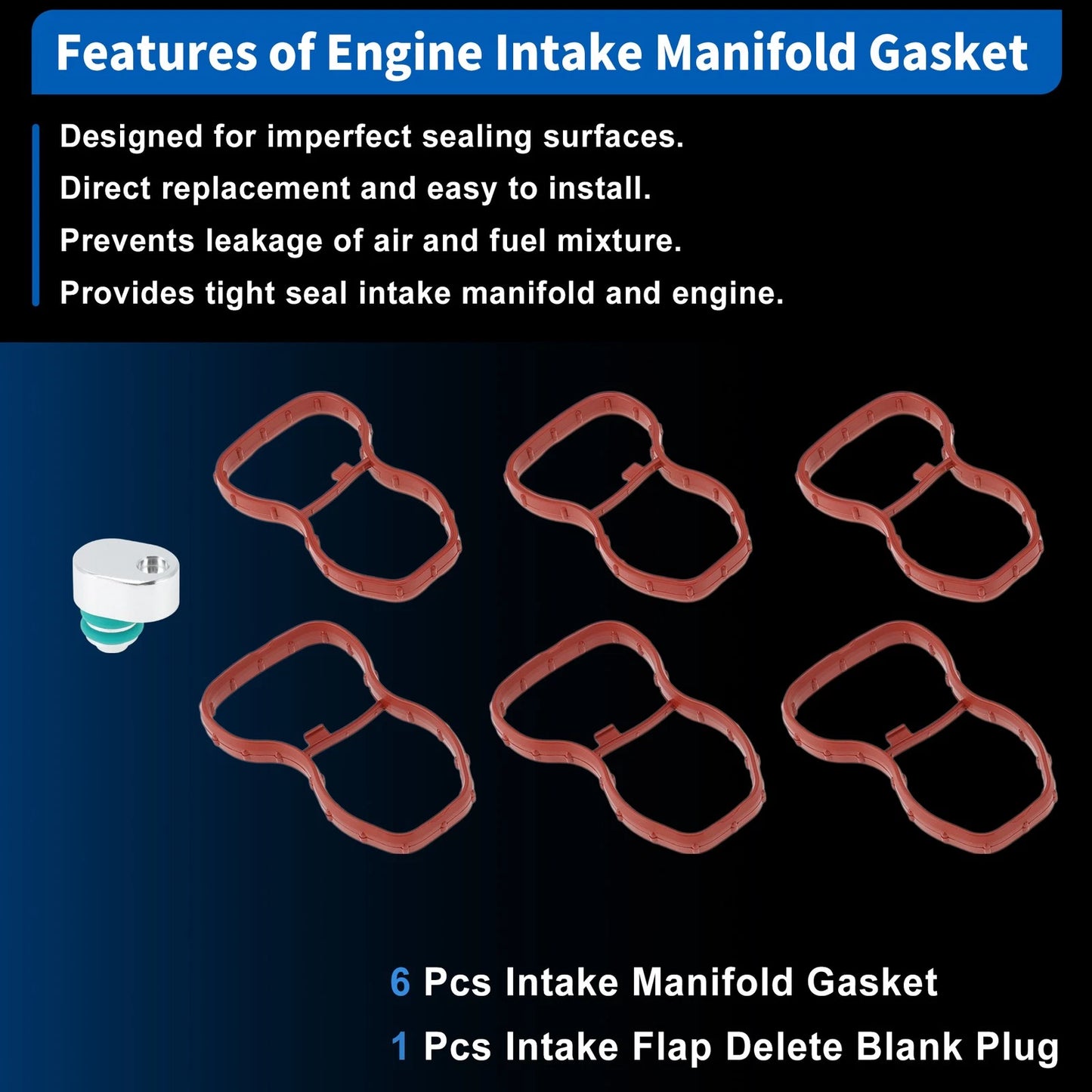 Intake Manifold Gasket w/ Flap Delete Plug for BMW