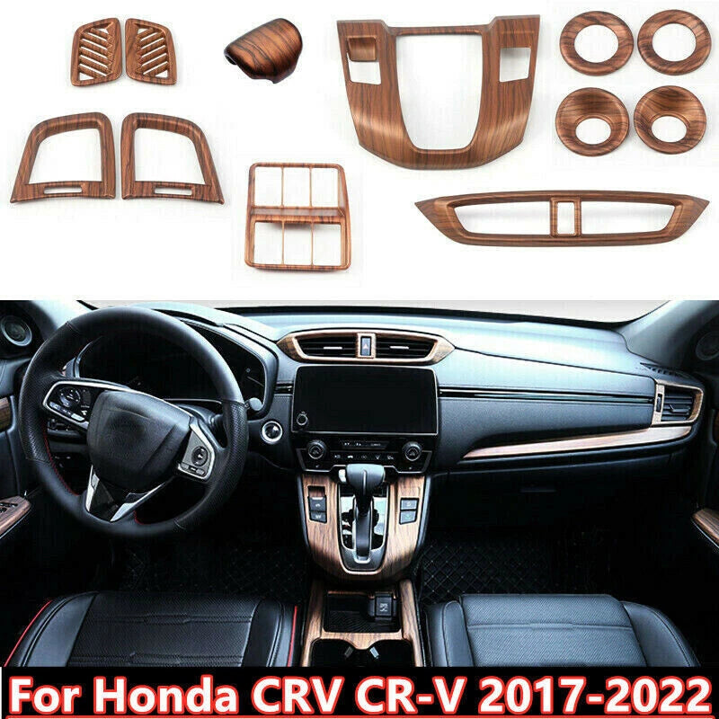 12X Peach Wood Grain Car Interior Cover Trim for Honda CR-V (2017–2022)