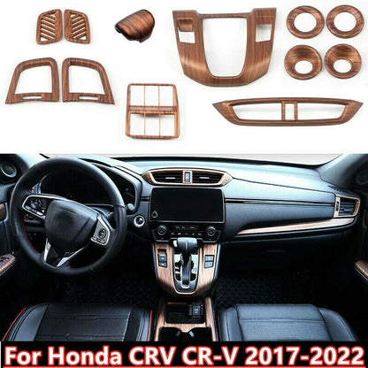 12X Peach Wood Grain Car Interior Cover Trim for Honda CR-V (2017–2022)
