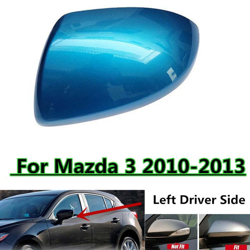 Left Driver Side Mirror Cover Sky Blue for Mazda 3 (2010–2013)