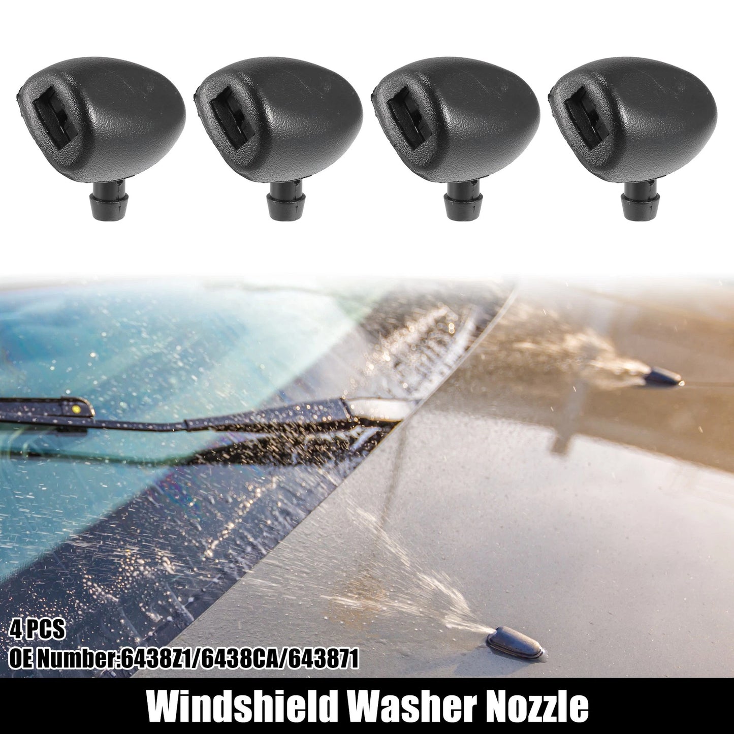 4pcs Windshield Washer Nozzles for Peugeot 206 (1998-2023)