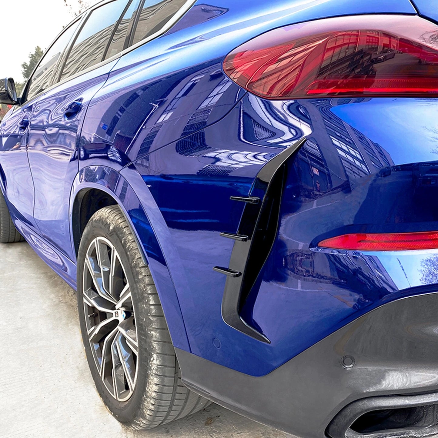 Rear Bumper Side Splitter Covers 2 x Black for BMW X6 G06 M Sport (2019-24)