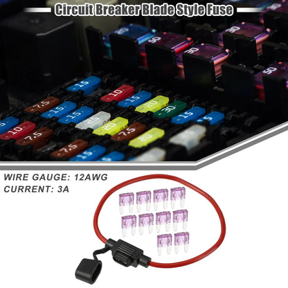 3A Mini Blade Style Fuse Holder 12 AWG for Car