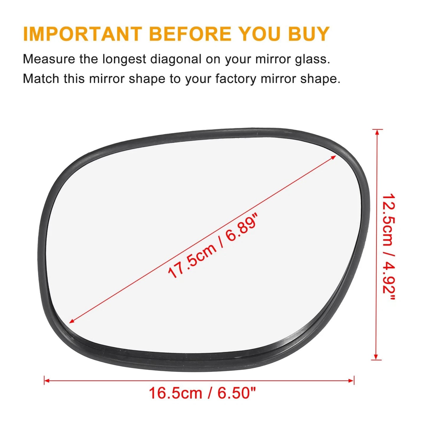 Left Side without Heated Mirror Glass Backing Plate for Toyota RAV4 (2013–2018)