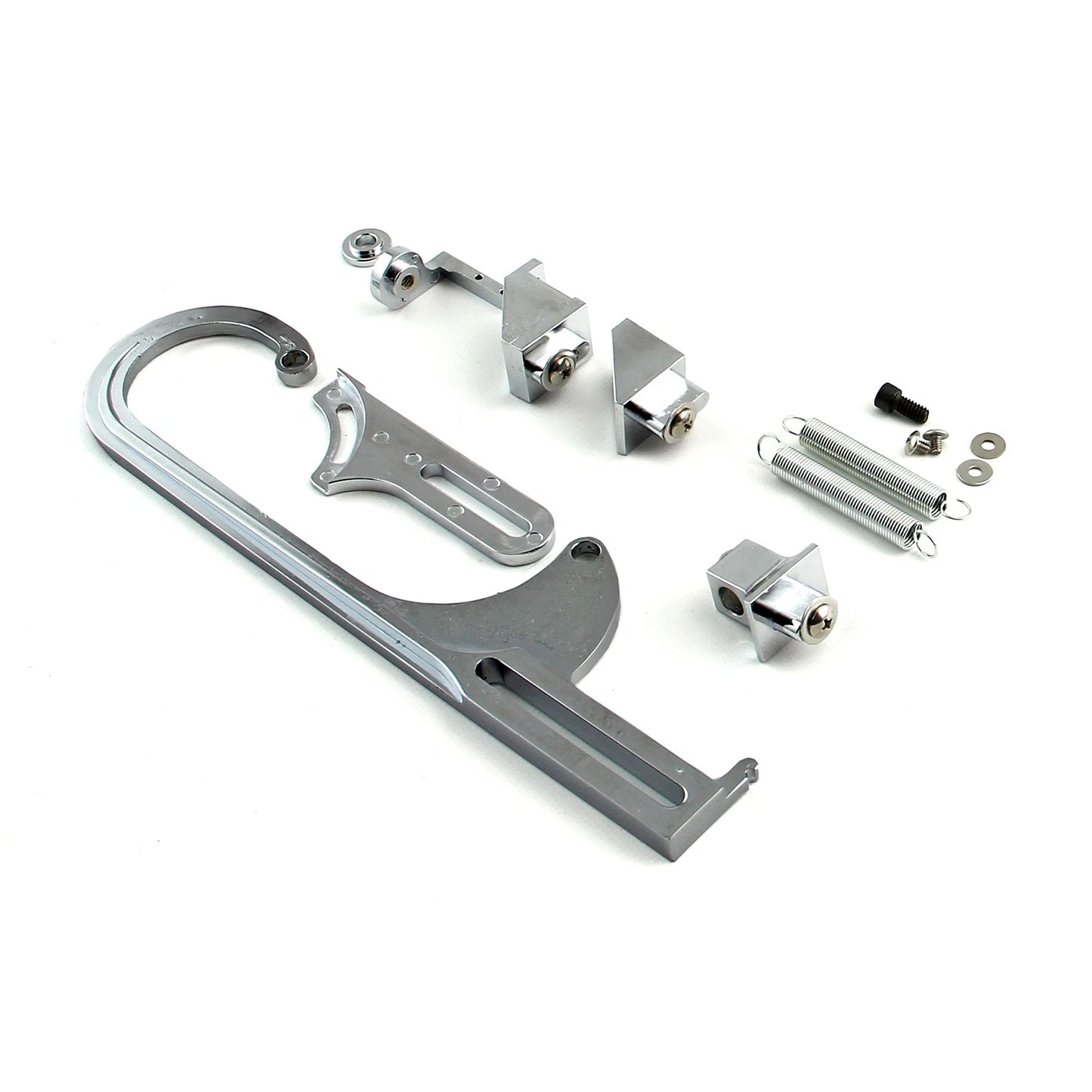 Chrome Carburetor Throttle Cable Bracket w/ Return Springs