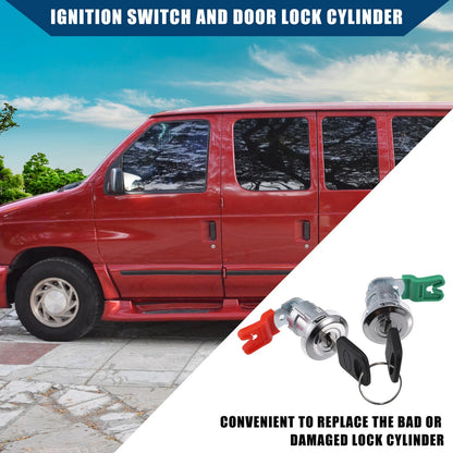 Ignition Switch Door Lock Cylinder w/ Key for Ford E150 E250 E350 (2004-2014)