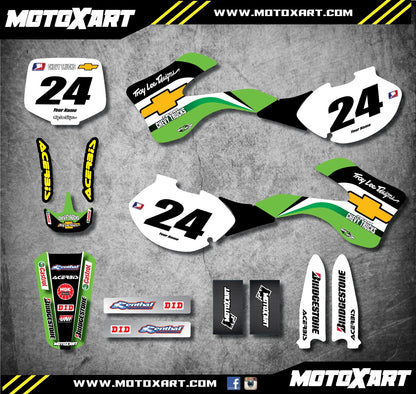 Full Graphics Kit for Kawasaki KX 250 (1999-2002) - SHIFT Style Stickers