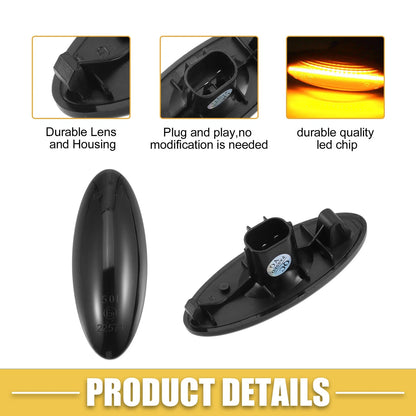 Front LED Side Marker Lights for Toyota Yaris (Black Amber)