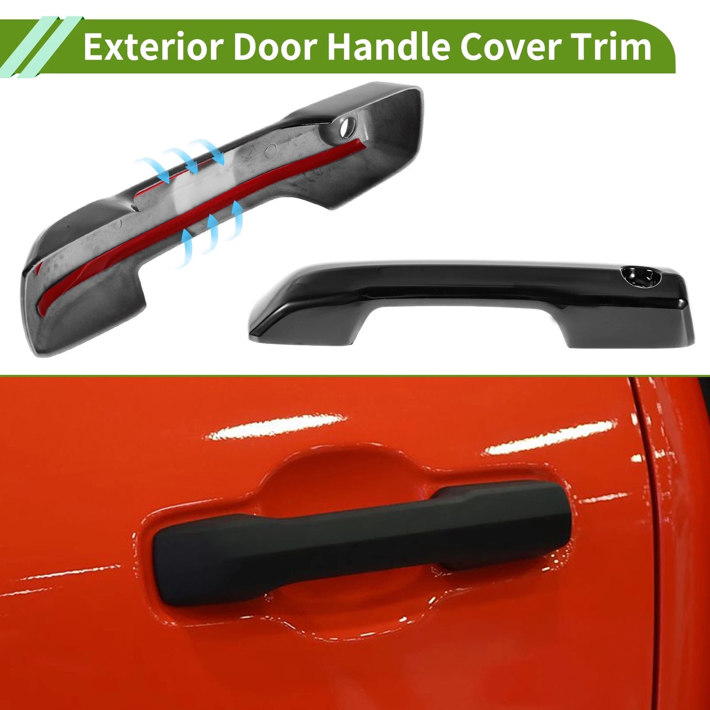 Gloss Black ABS Exterior Door Handle Cover Trim for Toyota Tacoma (2024-2025)
