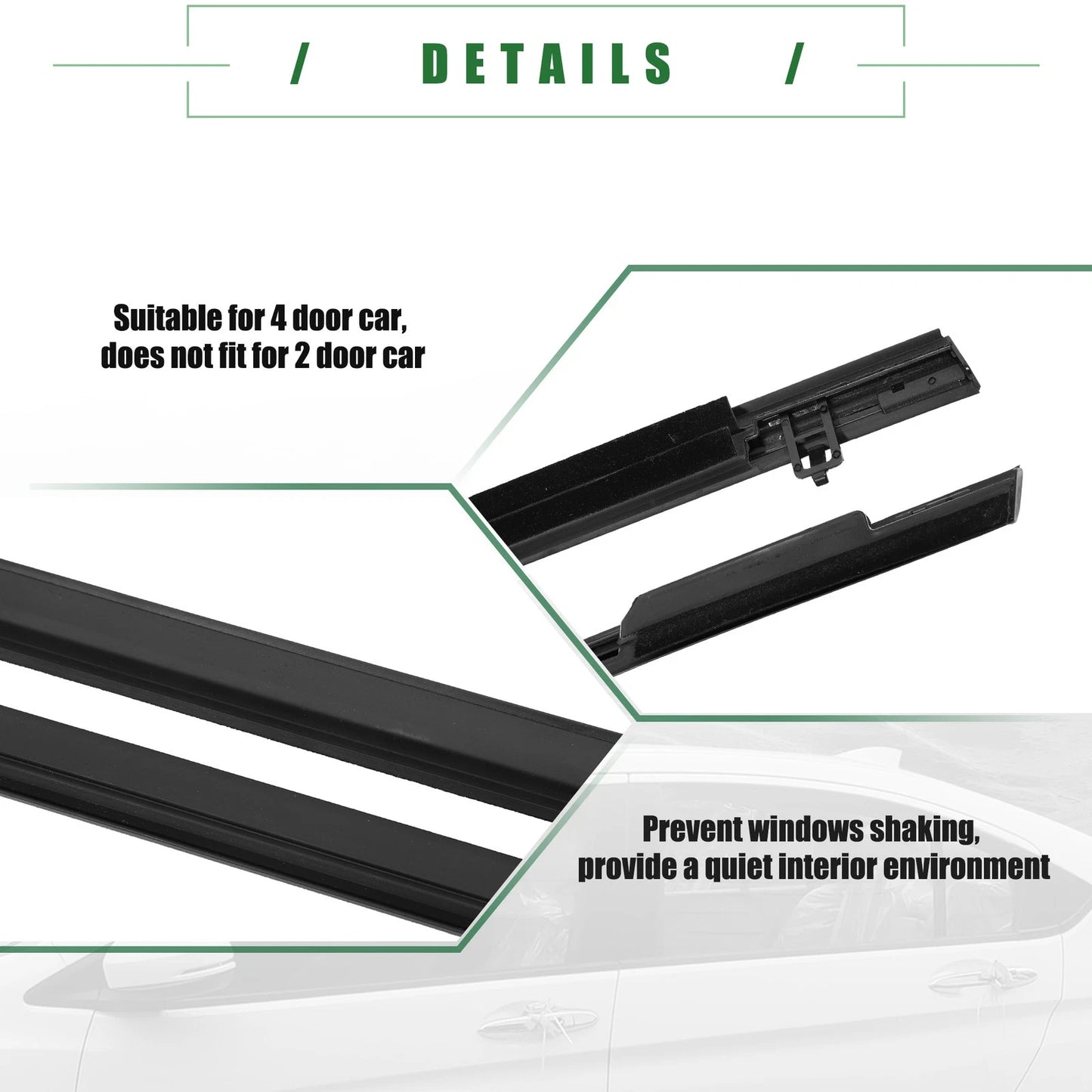 Weatherstrip Window Trim Seal Belt for Honda Civic