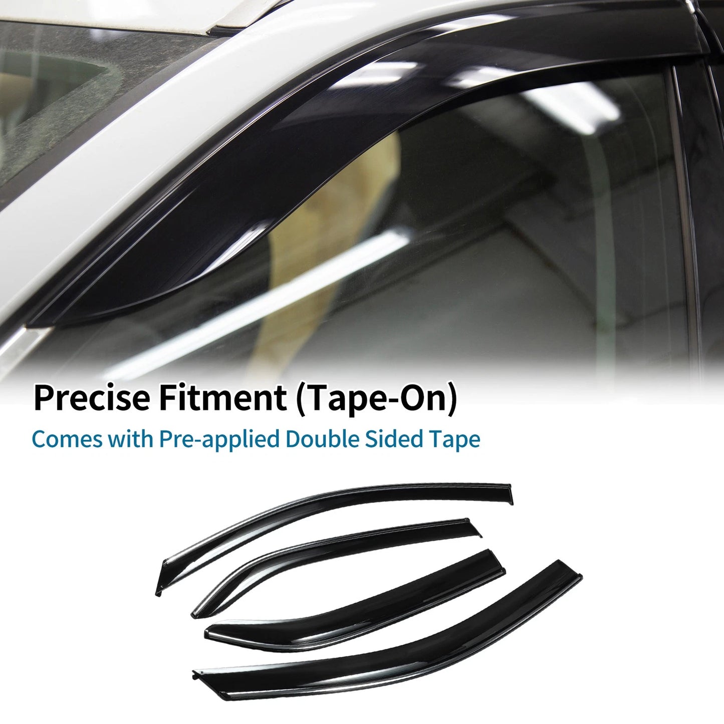 Window Deflectors for Toyota Yaris Sedan 2007 Black Side Vent Visors (2007)