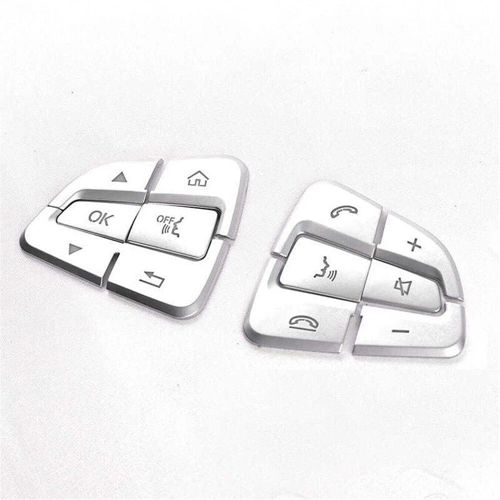Chrome Steering Wheel Button Cover Trim for Mercedes-Benz C-Class (2015–2021)