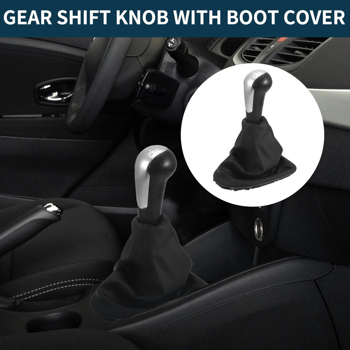 5-Speed Gear Shift Knob with Cover for Chevrolet Spark Plastic Faux Leather
