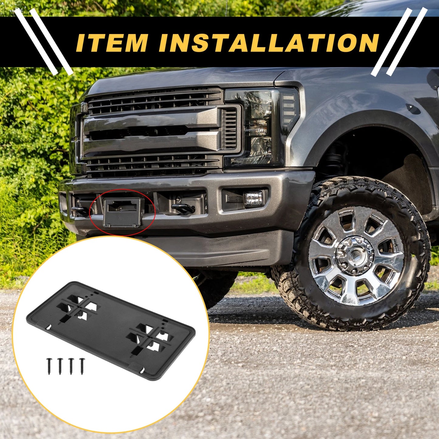 Bumper License Plate Bracket Holder for Ford F-150 (2015-2017) 1 Set