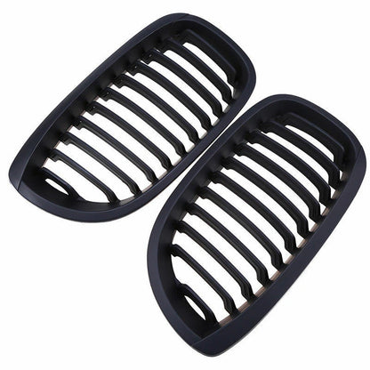 2 x Matte Black Front Kidney Grills for BMW E46 325Ci 330Ci (2003-2006)