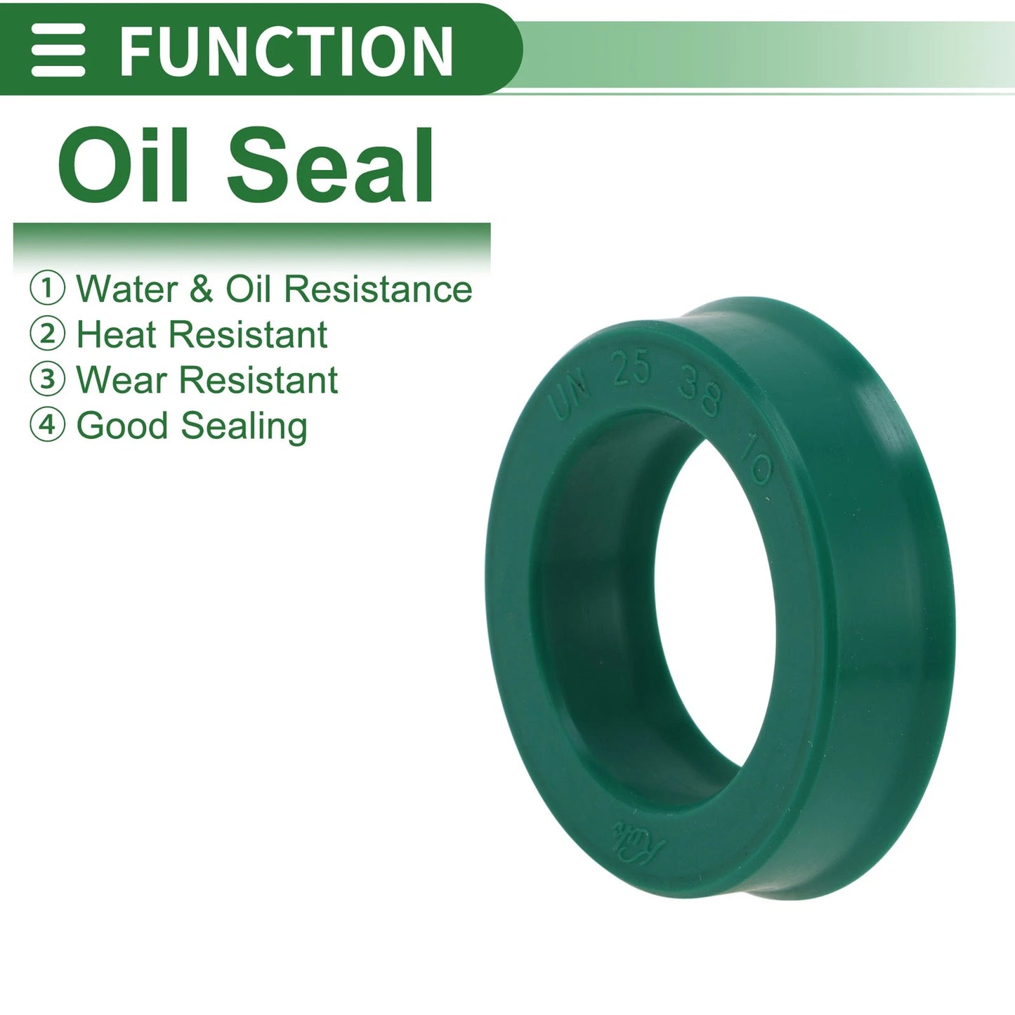 Oil Seal 25x38x10mm Green Seal Ring Rotary Shaft Seal TPU 5 Pcs