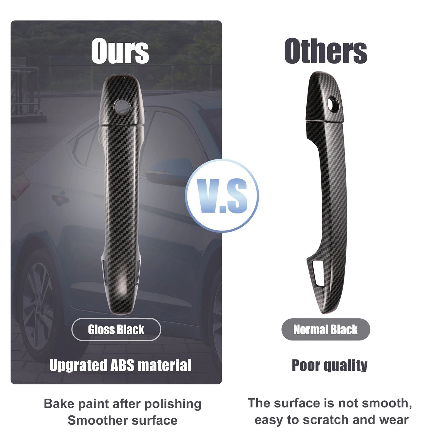 4 x Exterior Door Handle Covers for Subaru Outback Legacy WRX Forester (2015-2022)