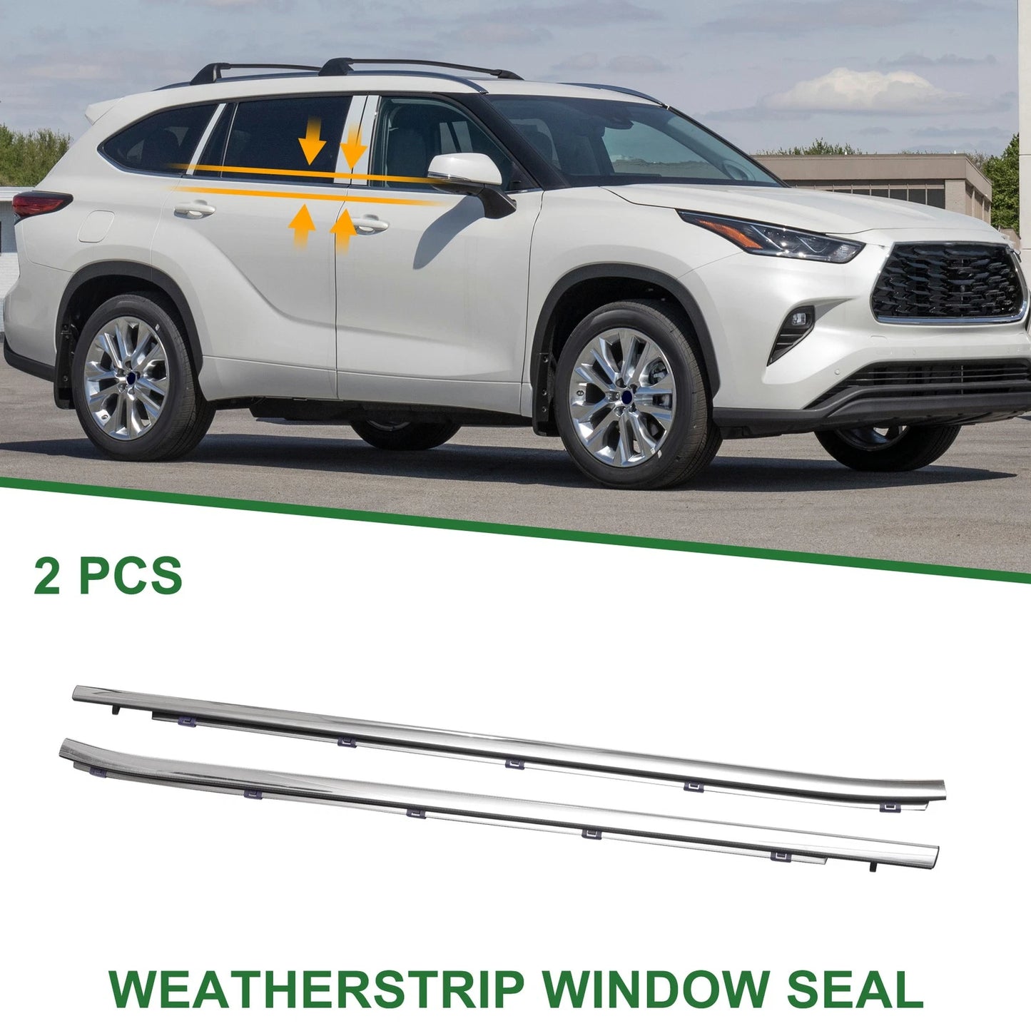 2 x Weatherstrip Window Seal Front Left & Right for Toyota